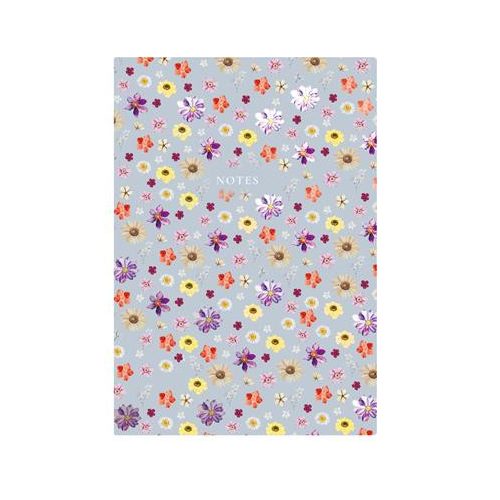 Jegyzetfüzet, A5, vonalas, 96 lap, TOPTIMER "Notes", kék virágos