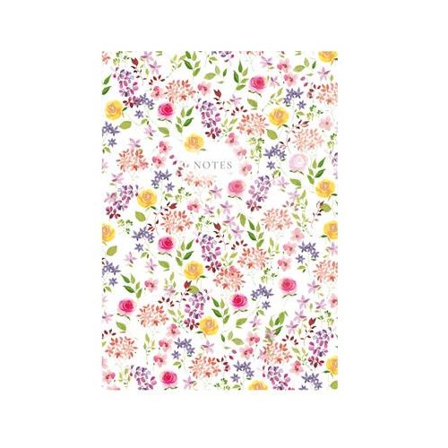 Jegyzetfüzet, A5, vonalas, 96 lap, TOPTIMER "Notes", fehér virágos