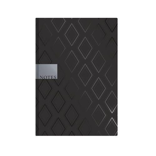 Jegyzetfüzet, A5, vonalas, 96 lap, TOPTIMER "Notes", fekete gyémánt