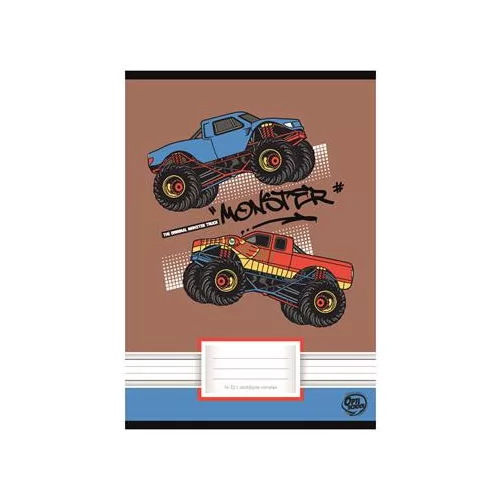 Füzet, tűzött, A5, vonalas, 32 lap, 1. osztály, OPTISCHOOL, "14-32", "Truck"