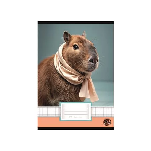 Füzet, tűzött, A5, kockás, 32 lap, OPTISCHOOL, "27-32",  "Capybara"