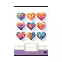   Füzet, tűzött, A4, kockás, 32 lap, OPTISCHOOL, A4 "87-32", "Love"