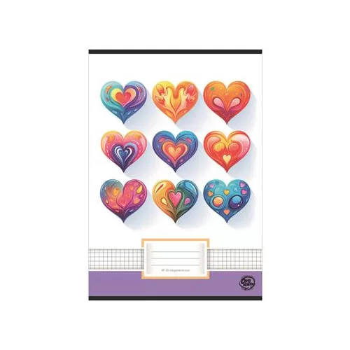 Füzet, tűzött, A4, kockás, 32 lap, OPTISCHOOL, A4 "87-32", "Love"