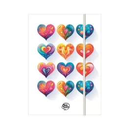Gumis mappa, karton, A4, OPTISCHOOL "Love"