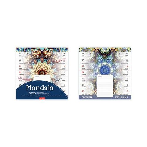 Naptár, fali, mágneses, kétheti, TOPTIMER, mandala