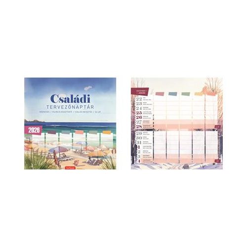 Naptár, fali, mágneses, kétheti, TOPTIMER, "családi tervező", pasztell