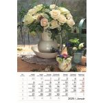 Naptár, fali, TOPTIMER "Virágcsokrok"