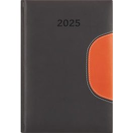   Naptár, tervező, A5, napi, DAYLINER "Memphis", fekete-narancs