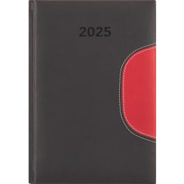   Naptár, tervező, A5, napi, DAYLINER "Memphis", fekete-piros
