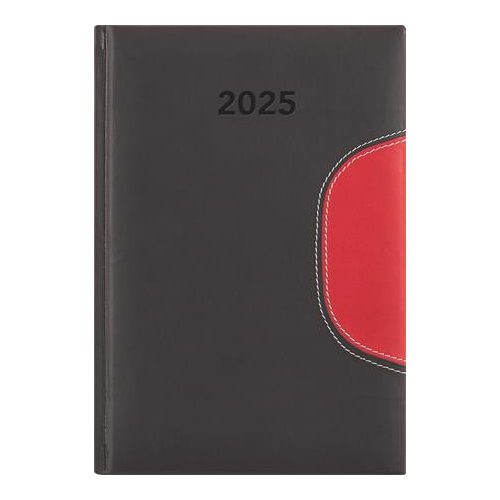 Naptár, tervező, A5, napi, DAYLINER "Memphis", fekete-piros