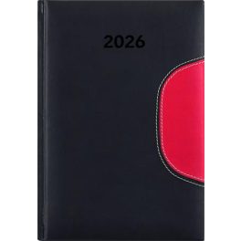   Naptár, tervező, A5, napi, DAYLINER "Memphis", fekete-piros