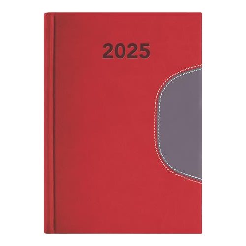 Naptár, tervező, B6, heti, DAYLINER "Memphis", piros-szürke