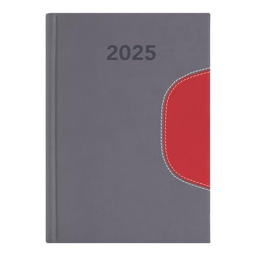 Naptár, tervező, B6, heti, DAYLINER "Memphis", szürke-piros