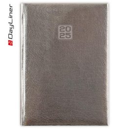   Naptár, tervező, A5, heti, DAYLINER, "Mirror", ezüst