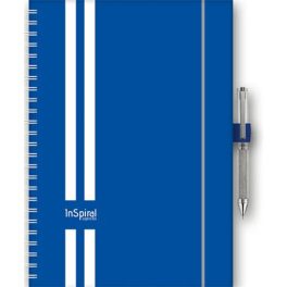   Naptár, tervező, A5, heti, DAYLINER, "InSpiral GT", kék-fehér
