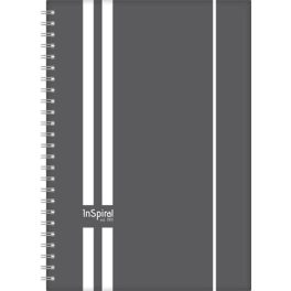   Naptár, tervező, A5, heti, DAYLINER, "InSpiral", szürke-fehér