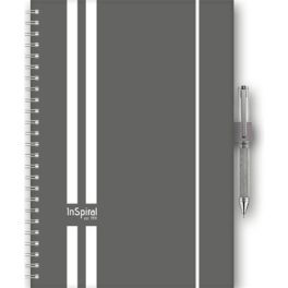   Naptár, tervező, A5, heti, DAYLINER, "InSpiral", szürke-fehér