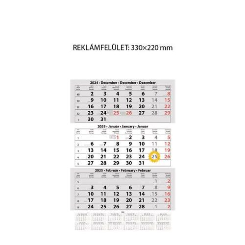 Naptár, speditőr, három hónapos, egy tömbös, üres fejrész, DAYLINER