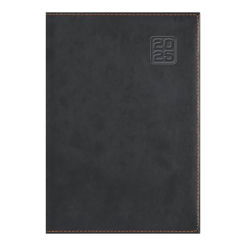 Naptár, tervező, A5, napi, DAYLINER "Square", fekete