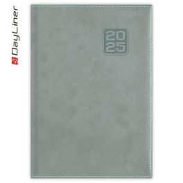   Naptár, tervező, B6, heti, DAYLINER "Square", szürkéskék