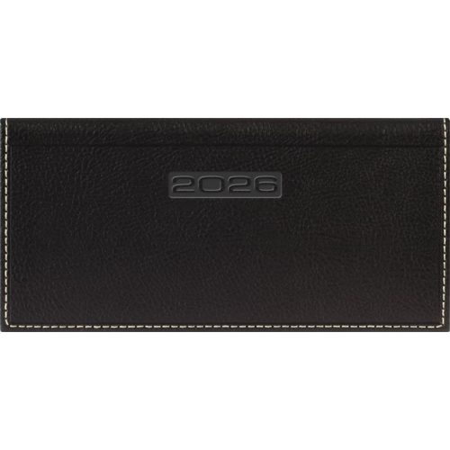 Zsebnaptár, fekvő elrendezésű, DAYLINER, "Sherwood", fekete