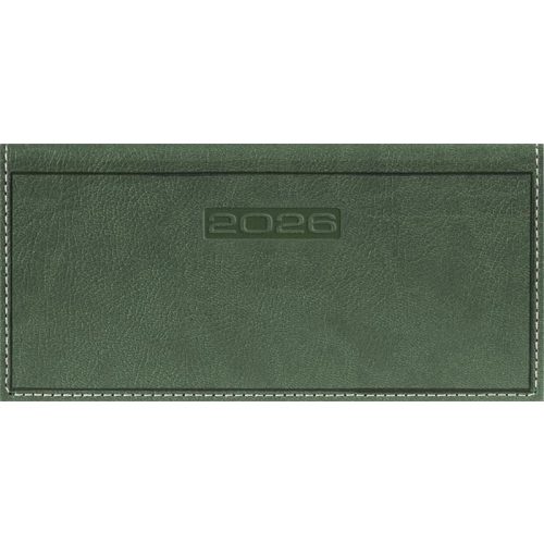 Zsebnaptár, fekvő elrendezésű, DAYLINER, "Sherwood", zöld