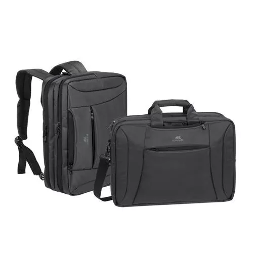 Notebook táska, hátizsákká alakítható, 16", RIVACASE "Central 8290", fekete