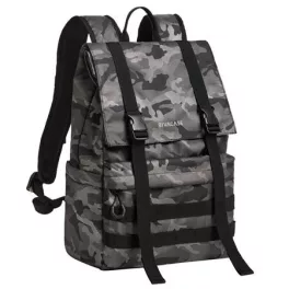   Notebook hátizsák, 15,6", rolltop, 15L, RIVACASE "7621 Sherwood", szürke-terepminta