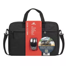   Notebook táska, 15,6", vezeték nélküli egérrel, RIVACASE "Regent 8038", fekete