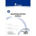 Nyomtatvány, készpénzfizetési számlatömb, egy ÁFÁs, 50x3, A5, VICTORIA PAPER, "B.13-373", 10 tömb/csomag