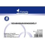 Nyomtatvány, szabadságengedély, 50x2, A6, VICTORIA PAPER "B.18-49", 10 tömb/csomag