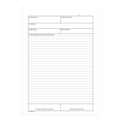 Nyomtatvány, ellenőrzési napló, 25x3, A4, VICTORIA PAPER "C.18-72", 10 tömb/csomag