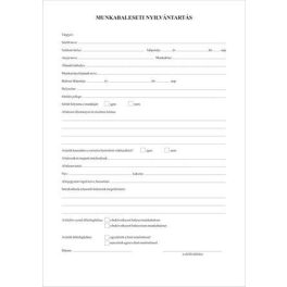   Nyomtatvány, munkabaleseti nyilvántartó napló, 32 oldal, A4, VICTORIA PAPER, 10 tömb/csomag