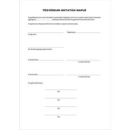   Nyomtatvány, tűzvédelmi oktatási napló, 40 oldal, A4, VICTORIA PAPER, 10 tömb/csomag