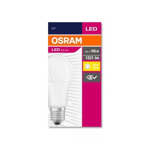 LED izzó, E27, gömb, A60, 13W, 1521lm, 2700K (MF), OSRAM "Value"