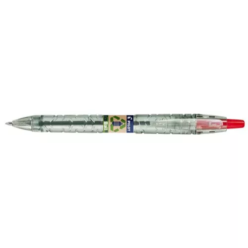 Golyóstoll, 0,27 mm, nyomógombos, PILOT "B2P EcoBall", piros