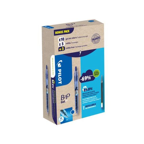 Zseléstoll, 0,32 mm, nyomógombos, PILOT "B2P Greenpack", kék + betét