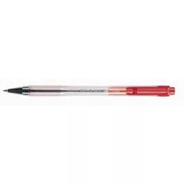   Golyóstoll, 0,27 mm, nyomógombos, átlátszó tolltest, PILOT "BP-S Matic", piros