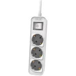 Elosztósor, 3 csatlakozóaljzat, 1,5 m kábel, PHILIPS, fehér