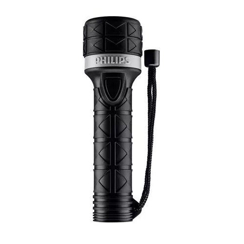 Elemlámpa, LED, 2xAA, gumi borítás, PHILIPS