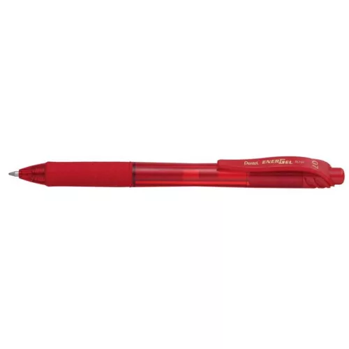 Zseléstoll, 0,35 mm, nyomógombos, PENTEL "EnerGelX BL107", piros