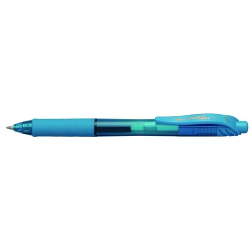 Zseléstoll, 0,35 mm, nyomógombos, PENTEL "EnerGelX BL107", világoskék