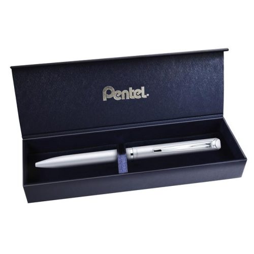 Zseléstoll, 0,35 mm, rotációs, ezüst tolltest, PENTEL "EnerGel BL-2007" kék