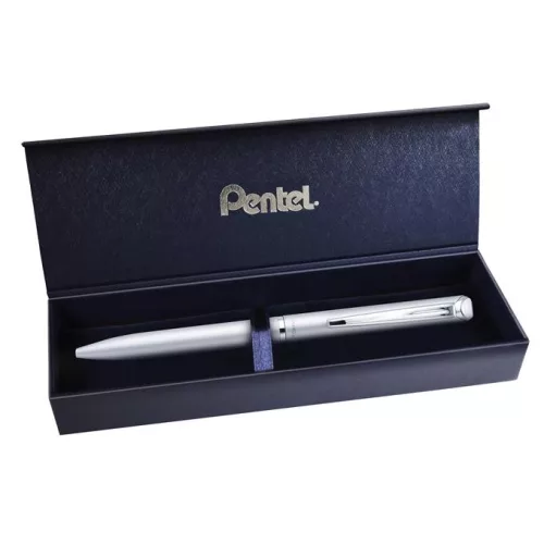 Zseléstoll, 0,35 mm, rotációs, ezüst tolltest, PENTEL "EnerGel BL-2007" kék
