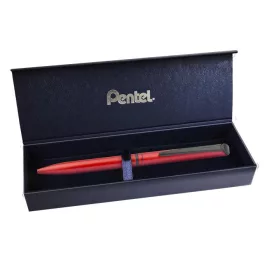   Zseléstoll, 0,35 mm, rotációs, matt piros tolltest, PENTEL "EnerGel BL-2507" kék