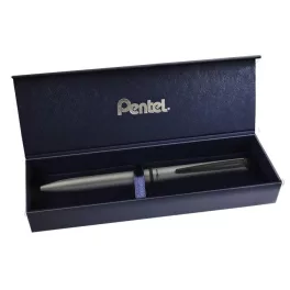   Zseléstoll, 0,35 mm, rotációs, matt ezüst tolltest, PENTEL "EnerGel BL-2507" kék