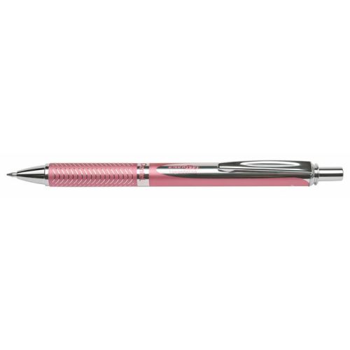 Zseléstoll, 0,35 mm, nyomógombos, rózsaszín tolltest, PENTEL "EnerGel BL-407" kék