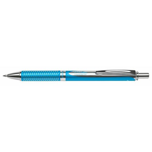 Zseléstoll, 0,35 mm, nyomógombos, égszínkék tolltest, PENTEL "EnerGel BL-407" kék