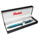 Zseléstoll, 0,35 mm, nyomógombos, égszínkék tolltest, PENTEL "EnerGel BL-407" kék