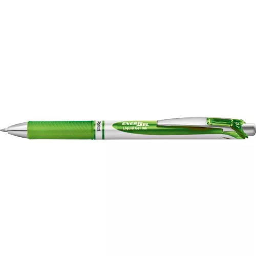 Zseléstoll, 035 mm, nyomógombos, PENTEL "EnerGel BL77", világoszöld